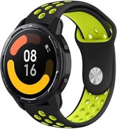 Strap-it Siliconen sport bandje - geschikt voor Xiaomi Watch S1 (Active/Pro) / Watch 2 Pro / Watch S3 / Mi Watch / Amazfit Balance / Amazfit Bip 5 - zwart/geel