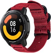 Strap-it Nylon gesp bandje - geschikt voor Xiaomi Watch S1 / Watch S1 Pro / Watch 2 Pro - Active / Xiaomi Mi Watch - rood