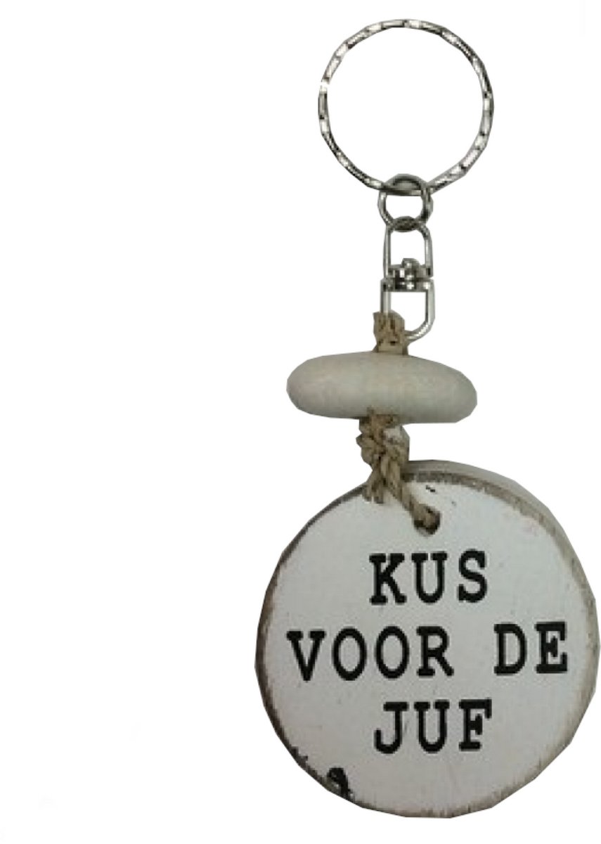 Cotton Counts - Sleutelhanger - Hout - Kus voor de juf