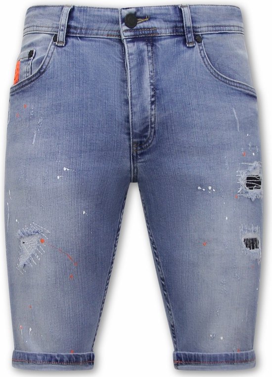 Local Fanatic Men Denim Short Jeans Slim fit - 1048 - Blauw - Tailles: 32