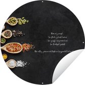 Tuincirkel Quotes - Spreuken - Mama's recept - Mama - Keuken - 60x60 cm - Ronde Tuinposter - Buiten