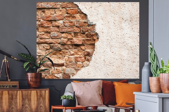 Stickers muraux - Film autocollant - Plâtre - Mur - Brique - 160x120 cm - Film adhésif - Stickers muraux chambre enfant - Papier peint autocollant XXL - Papier peint autocollant - Film autocollant