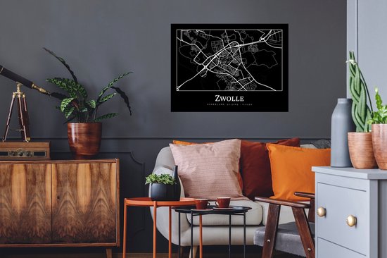 Stickers muraux - Plan de la ville - Carte - Zwolle - Carte - 80x60 cm - Feuille adhésive