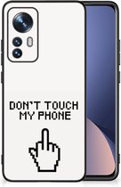 Hoesje Xiaomi 12 | 12X Leuk TPU Back Case met Zwarte rand Finger Don't Touch My Phone