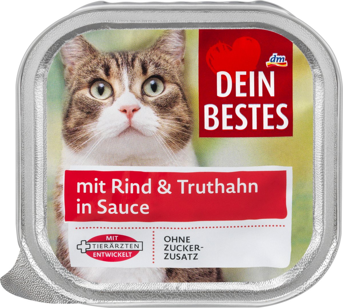 Dein Bestes Katten natvoer - Natvoer voor katten met rundvlees en kalkoen, in saus, 100 g