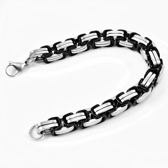 Zilveren visgraat schakelarmband met karabijnsluiting 5.3 mm breed