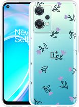 OnePlus Nord CE2 Lite Hoesje Paarse Bloemen - Designed by Cazy