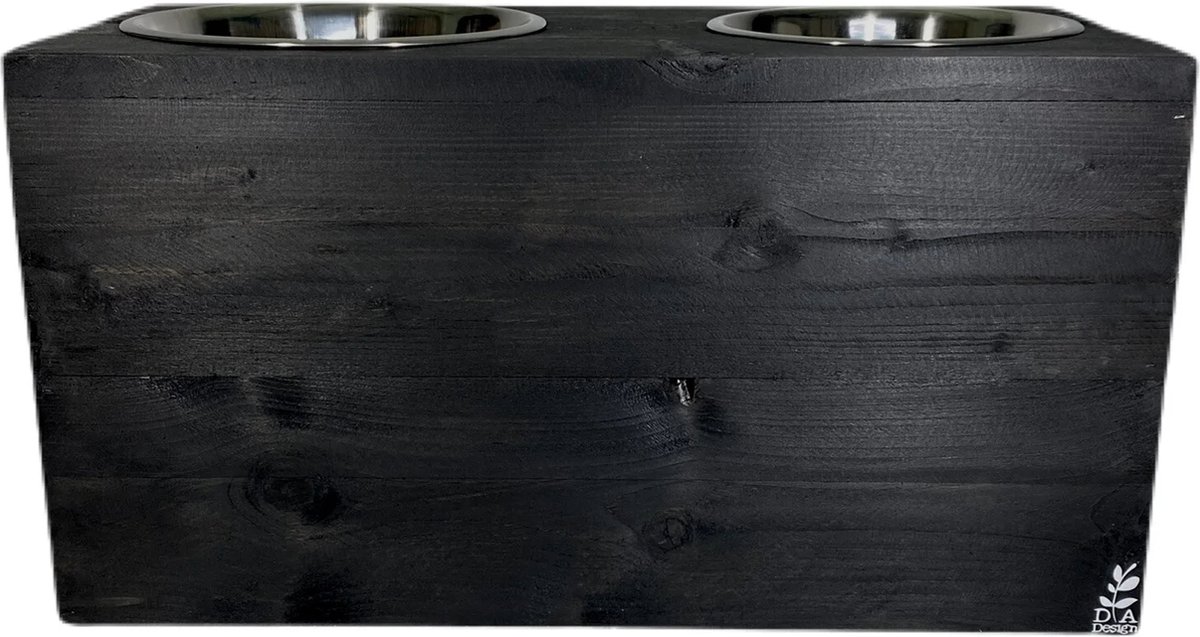 Bol.com Voerbak steigerhout maat XXL Black Wash aanbieding