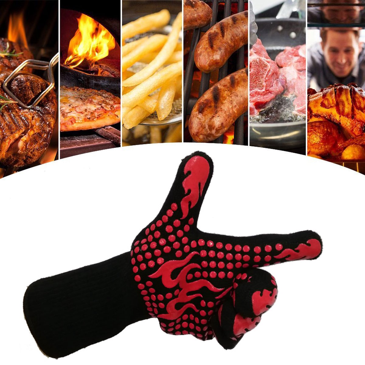 Hittebestendige BBQ Handschoenen - Ovenwand - tot 800°C