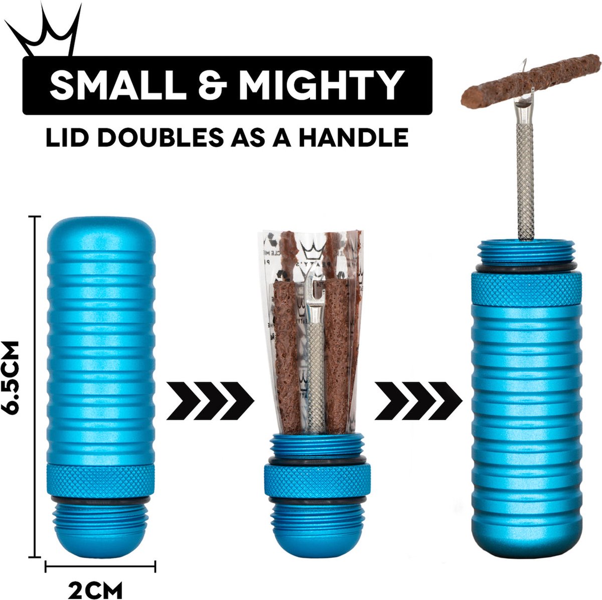 Peaty's Holeshot Tubeless Puncture Plugger Kit Zwart thumbnail 3