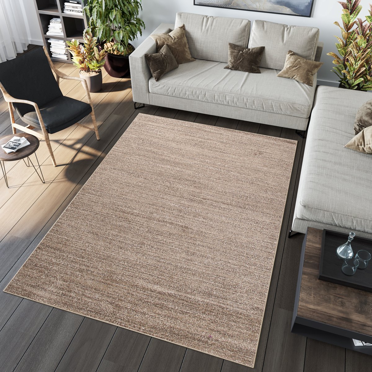 Tapiso Sari Vloerkleed Laagpolig Tapijt Karpet Creme Maat- 80x150