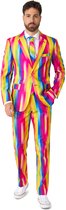 OppoSuits Rainbow Glaze - Heren Carnavals Pak - Regenboog Outfit- Meerkleurig - Maat EU 54