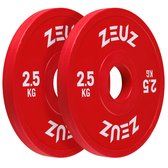 Zeuz Disque d'Haltère 2 Pièces 2,5 KG - Ensemble de Poids de 5 KG - pour Haltère de 50 mm - pour CrossFit & Fitness - Métal & Caoutchouc - Disque de 2,5 KG