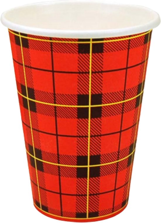 Kartonnen koffiebekers schotse ruit - 180ml (2.50