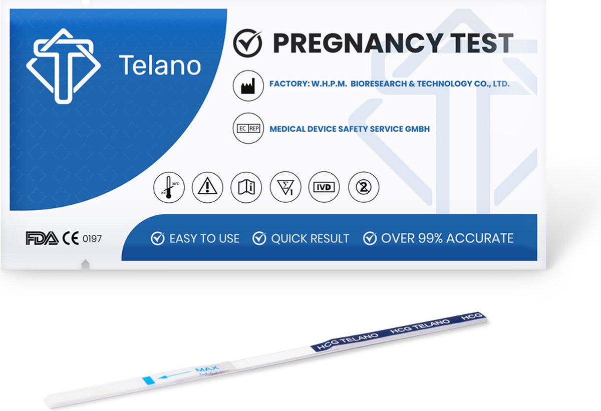 Telano Zwangerschapstest Extra Vroeg Dipstick 20 stuks - Strip Extra Gevoelig – foto 7