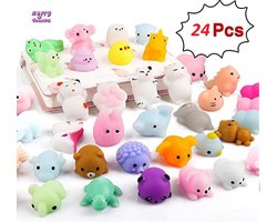 Happy Trendz® Mochi Pakket 24 stuks - fidget toys - mochi Squishy - pakket van 24 stuks verschillende - squishy dieren - animal - mochies - ALTIJD 24 VERSCHILLENDE
