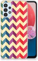 TPU Siliconen Hoesje Geschikt voor Samsung Galaxy A13 4G Doorzichtig Hoesje Zigzag Color