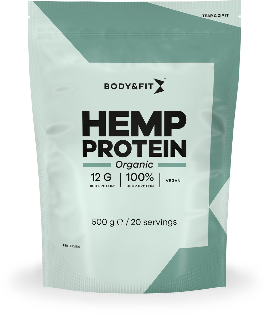 Body & Fit Organic Hemp Protein - Vegan Protein Poeder - Biologisch Hennepeiwit - 500 gram (20 Shakes) - Body & Fit