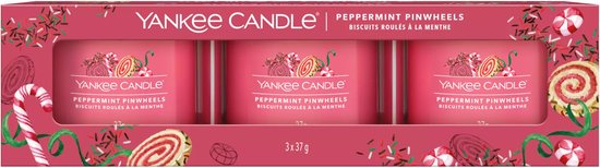 Yankee Candle - Peppermint Pinwheels Filled Votive 3-Pack