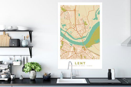 Affiche Carte - Carême - Vintage - Plan de Ville - Carte - 80x120 cm