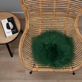 WOOOL® Schapenvacht Stoelkussen - IJslands Groen (38cm) - Zitkussen - 100% Echt - Chairpad ROND