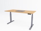 Tri-desk Premium | Elektrisch zit-sta bureau | Aluminium onderstel | Beuken blad | 200 x 80 cm