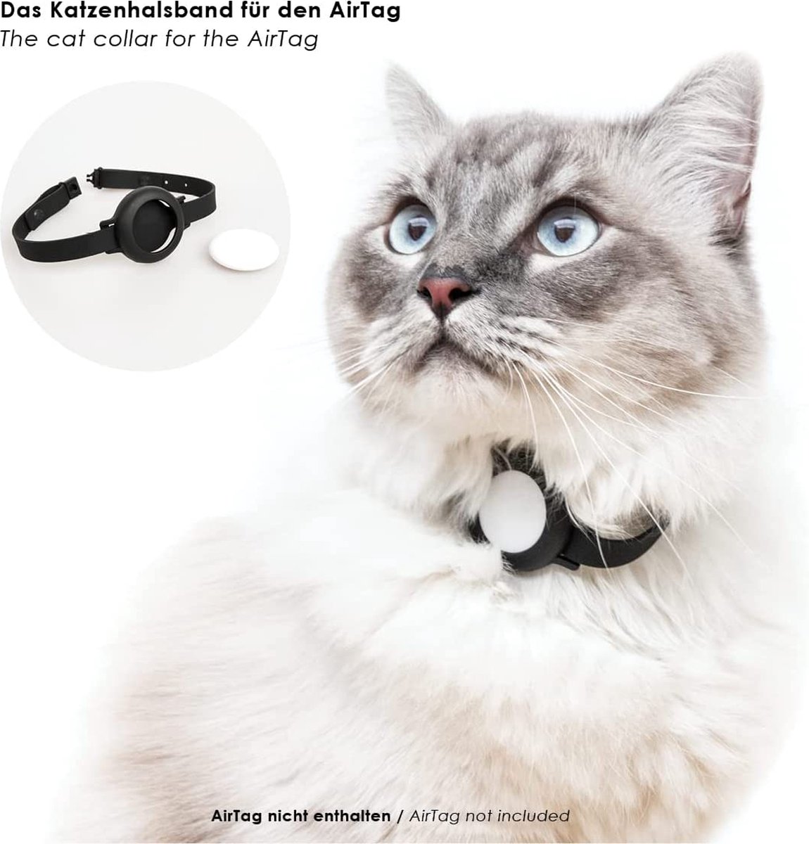 Collier pour chat Airtag avec tube adresse chat & Serrure de sécurité - Collier  chat 