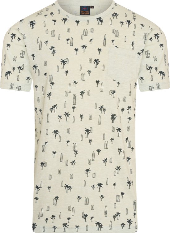 Mario Russo T-shirt - Lichtgroen - Surf Patroon - Zomershirt - 3XL
