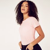 6 Pack Vanilla Dames T-shirt rond hals-Maat 38- M (kleuren Zwart- Wit- Roze)