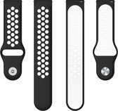 Siliconen bandje - geschikt voor Huawei Watch GT / GT Runner / GT2 46 mm / GT 2E / GT 3 46 mm / GT 3 Pro 46 mm / GT 4 46 mm / Watch 3 / Watch 3 Pro / Watch 4 / Watch 4 Pro - zwart-wit