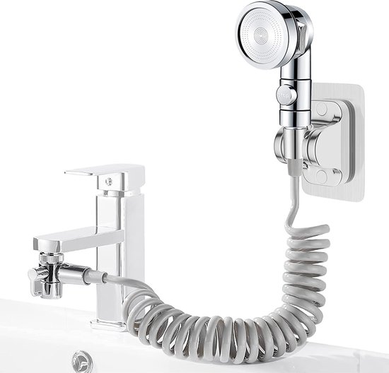 Resid Douchette pour lavabo, pommeau de douche télescopique avec flexible  de 3 m, avec