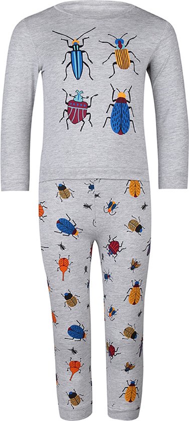Super stoere jongens Pyjama met spannende insecten in een mooie kleur grijs. Maat 116. Van het bekende merk PEBBLE STONE