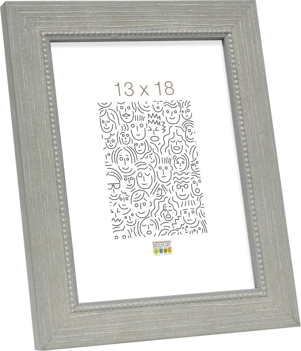 Deknudt Frames fotolijst S46KF7 - grijs - parelbiesje - foto 13x18 cm