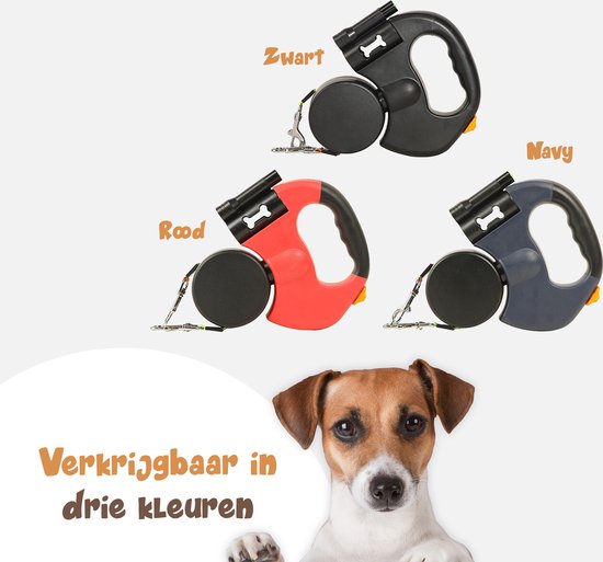 Dubbele intrekbare hondenriem, uitschuifbare hondenriem met