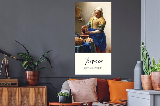 Stickers muraux - Art - Melkmeisje - Vermeer - 60x120 cm - Feuille adhésive