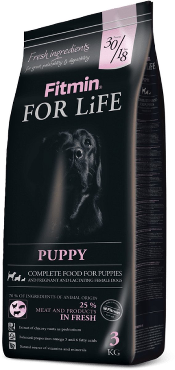 Fitmin Dog For Life Puppy 3 KG - 25% Vers Vlees - Premium++