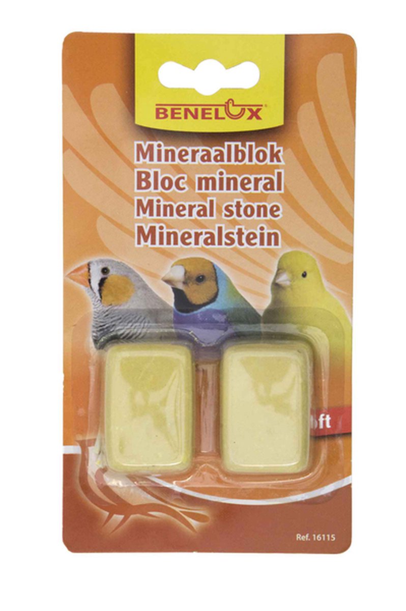 2 mineraalblokjes geel