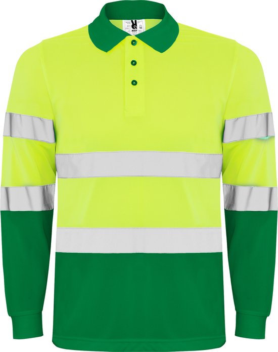 High Visibility Polo Shirt Polaris Garden Green / Fluor Geel met reflecterende strepen S