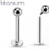 Internally Threaded Grade 23 Solid Titanium Labret/Monroe Studs - 1,6 mm x 6 mm x 3 mm