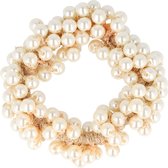 Épingle à Cheveux Élastique Perles Crème - Chouchou Perles Brillantes