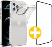 Hoesje en Screenprotector Combi Geschikt Voor iPhone 11 Pro - Transparant Hoesje + Premium screenprotector