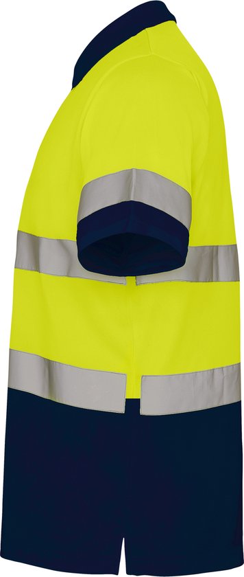 Polo Haute Visibilité Polaris Blauw Marine / Jaune Fluor avec bandes réfléchissantes Taille L marque Roly
