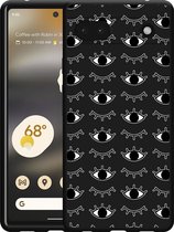 Google Pixel 6a Hoesje Zwart I See You - Designed by Cazy