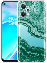 OnePlus Nord CE2 Lite Hoesje Turquoise Marble Art - Designed by Cazy