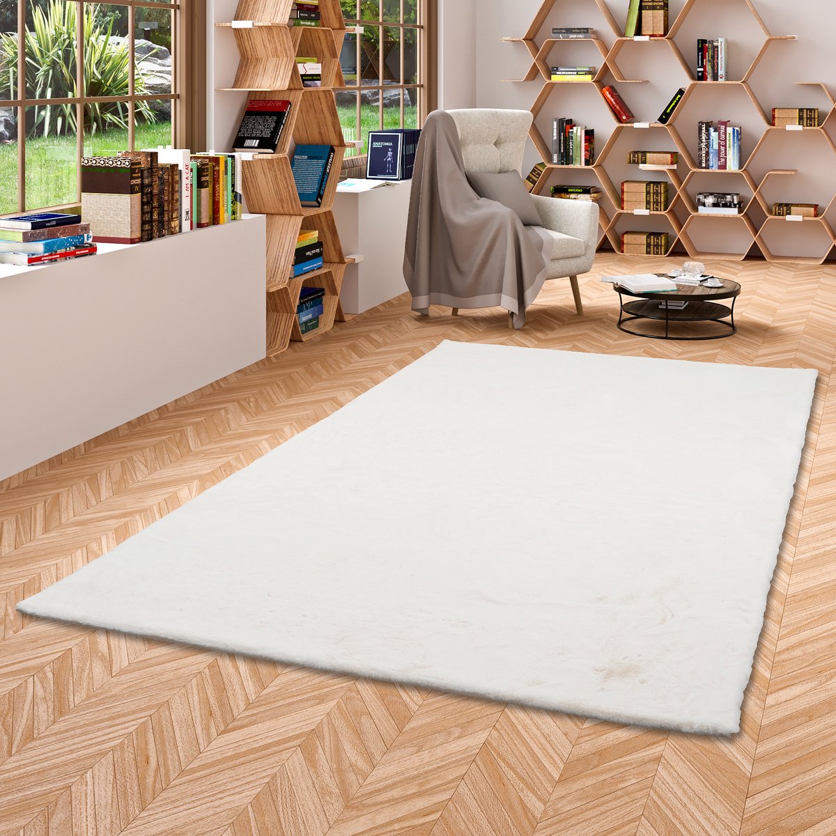 Pergamon Luxe Super Zachte Bont Vloerkleed Tapijt Plush Roze