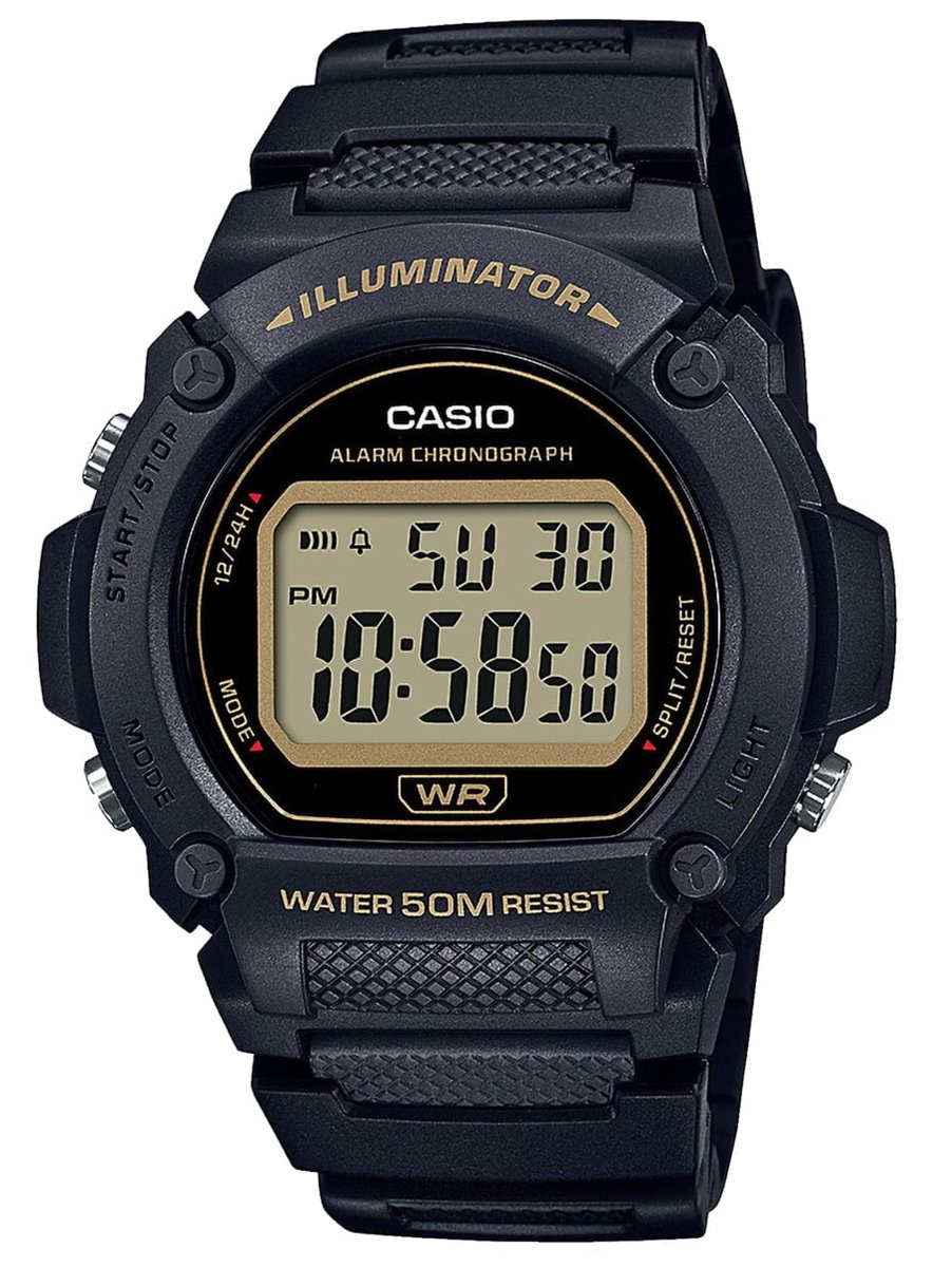 Casio Casio Collection W-219H-1A2VEF Horloge - Kunststof - Zwart - Ø 44 mm