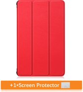 Luxe Case Hoes Geschikt Voor Lenovo Tab P11 / P11 Plus Tablet - Auto Sleep/Wake - Met Screen protector - Rood