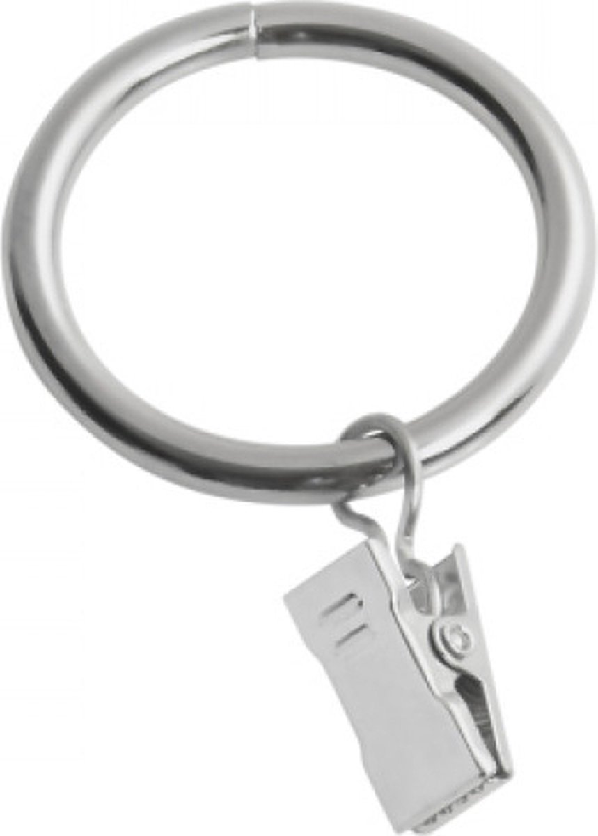 Livetti Gordijn Ringen 10 Stuk - 4x0.4 cm - Chrome