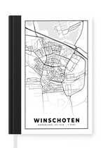 Notitieboek - Schrijfboek - Kaart - Winschoten - Zwart - Wit - Notitieboekje klein - A5 formaat - Schrijfblok