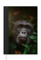 Carnet - Carnet d'écriture - Singe - Jungle - Papillon - Carnet - Format A5 - Bloc-notes